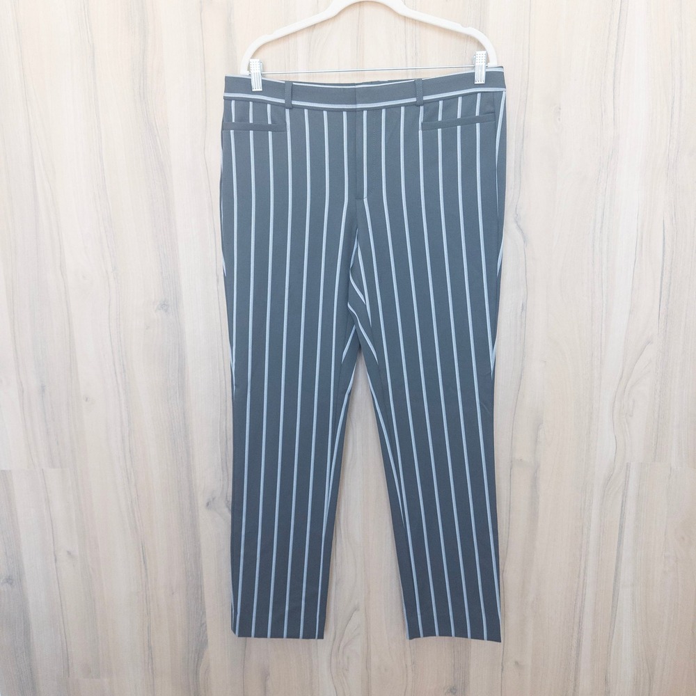 Banana Republic Womens Dress Pants 12L Gray Pinstripe Sloan Career Classic